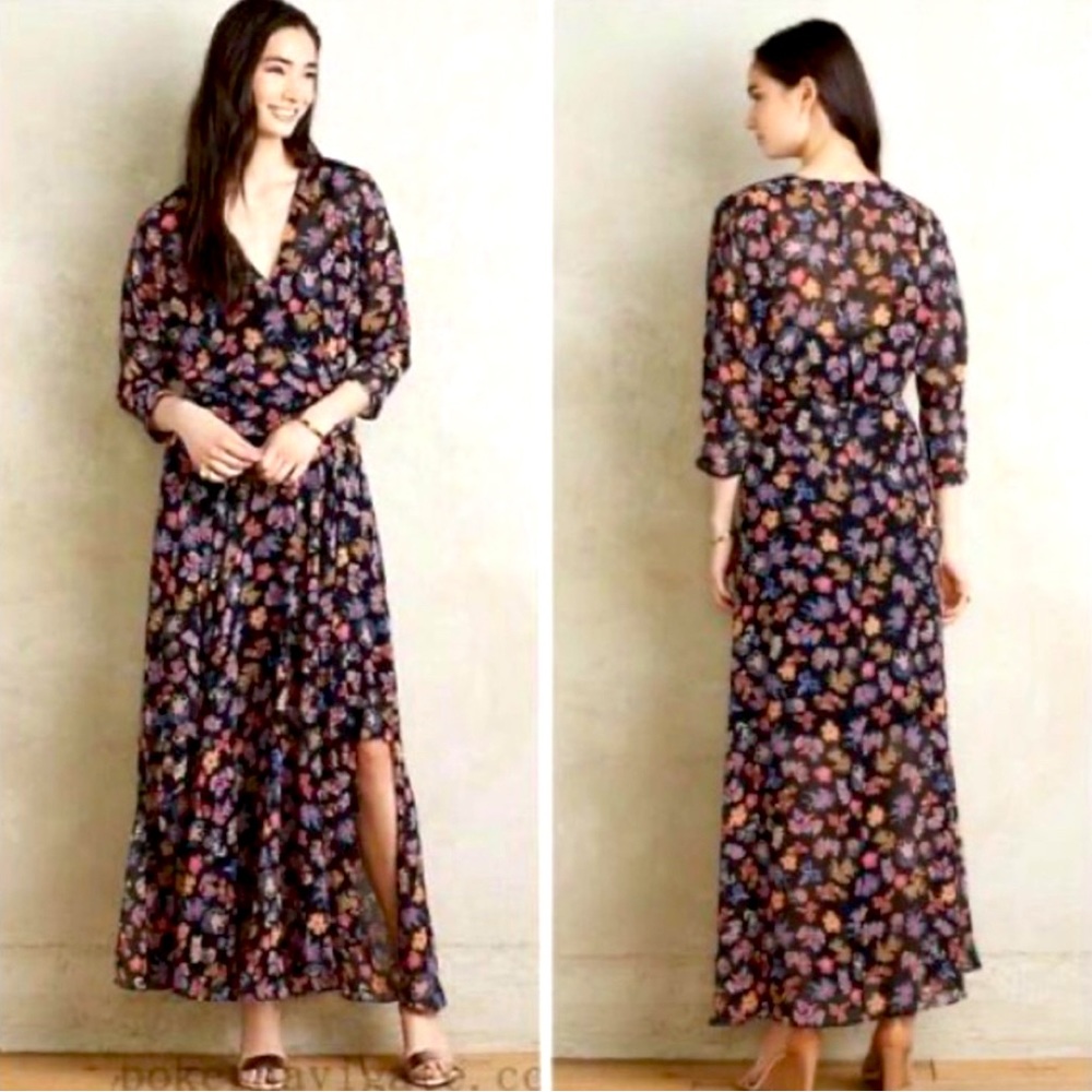 Anthropologie Boho Floral Maxi Dress